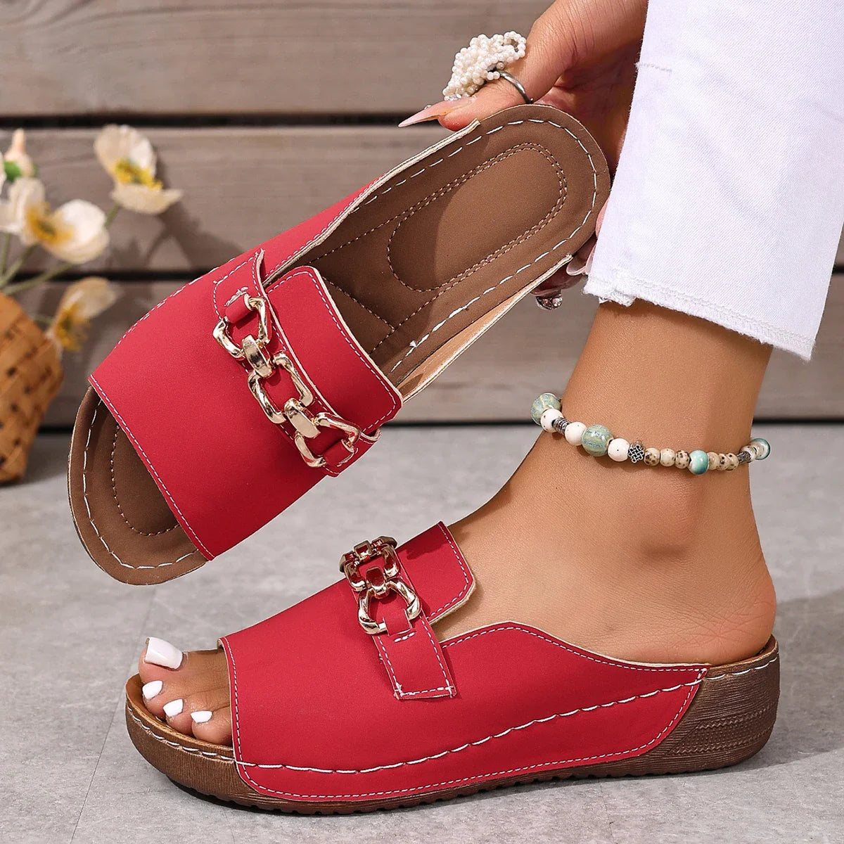 Chausson Élevé : Chaussures Compensées élégantes