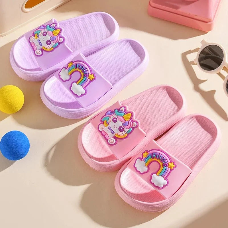 Chaussons Licorne Enfant Été | Arc-en-Ciel Magique