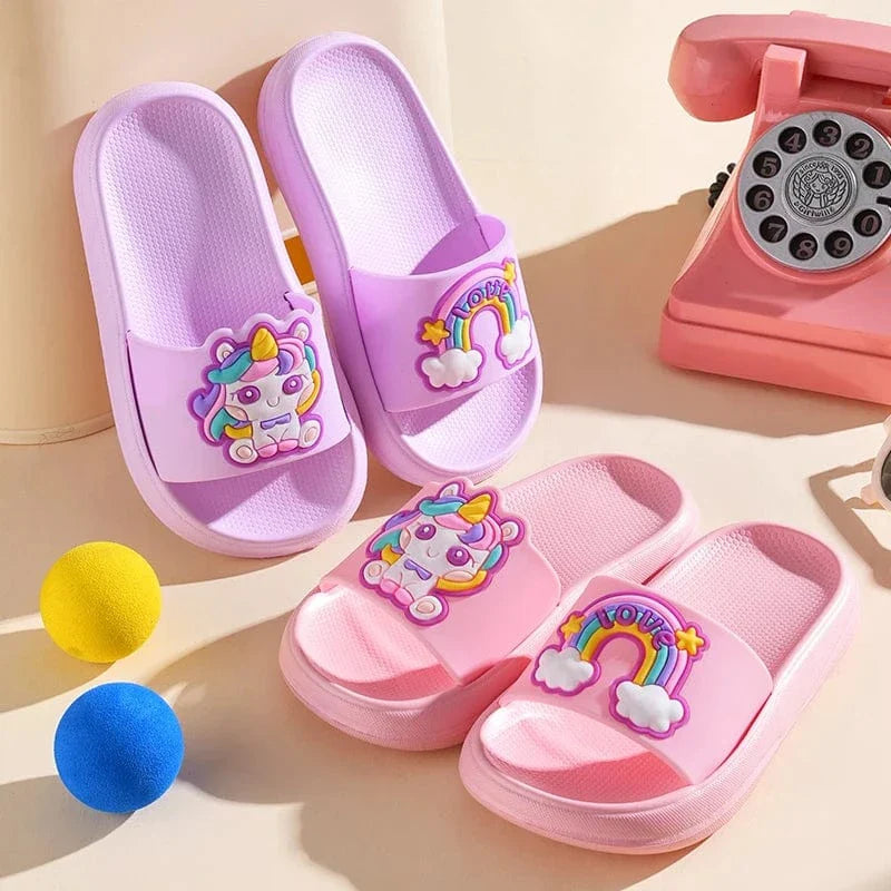 Chaussons Licorne Enfant Été | Arc-en-Ciel Magique