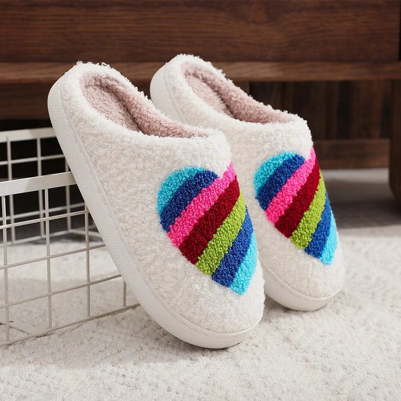 Chaussons Cœur Arc-en-Ciel Éclatant