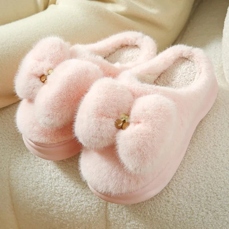 Chaussons Compensés en Fourrure Élégance