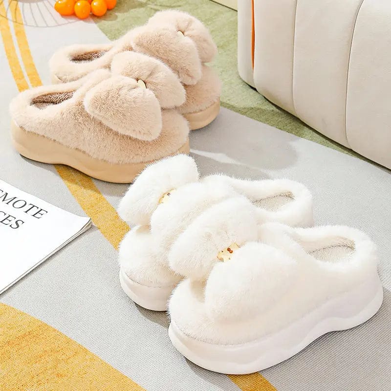 Chaussons Compensés en Fourrure Élégance