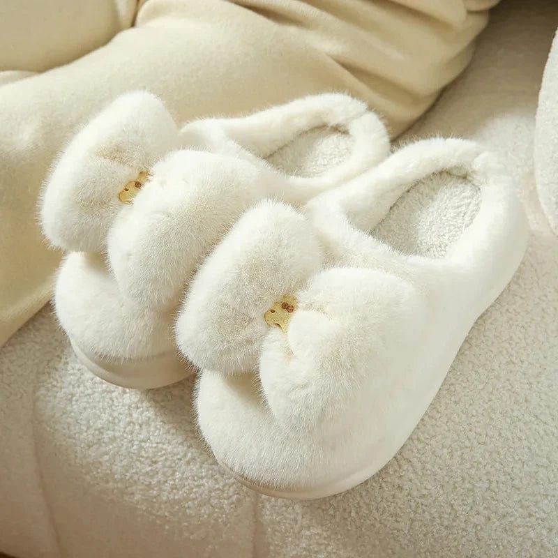Chaussons Compensés en Fourrure Élégance