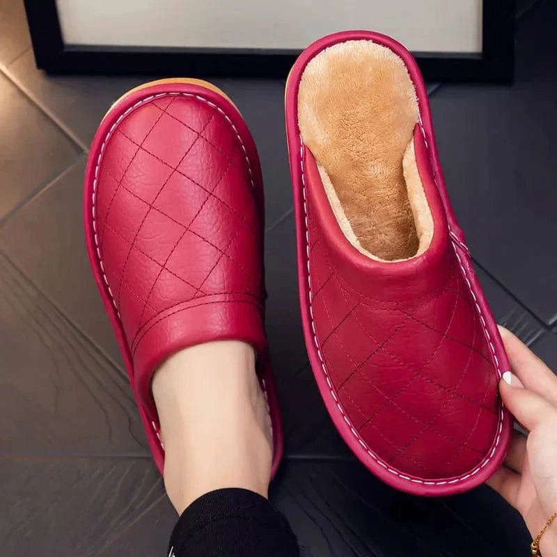 Chaussons en Cuir Polaire Luxe