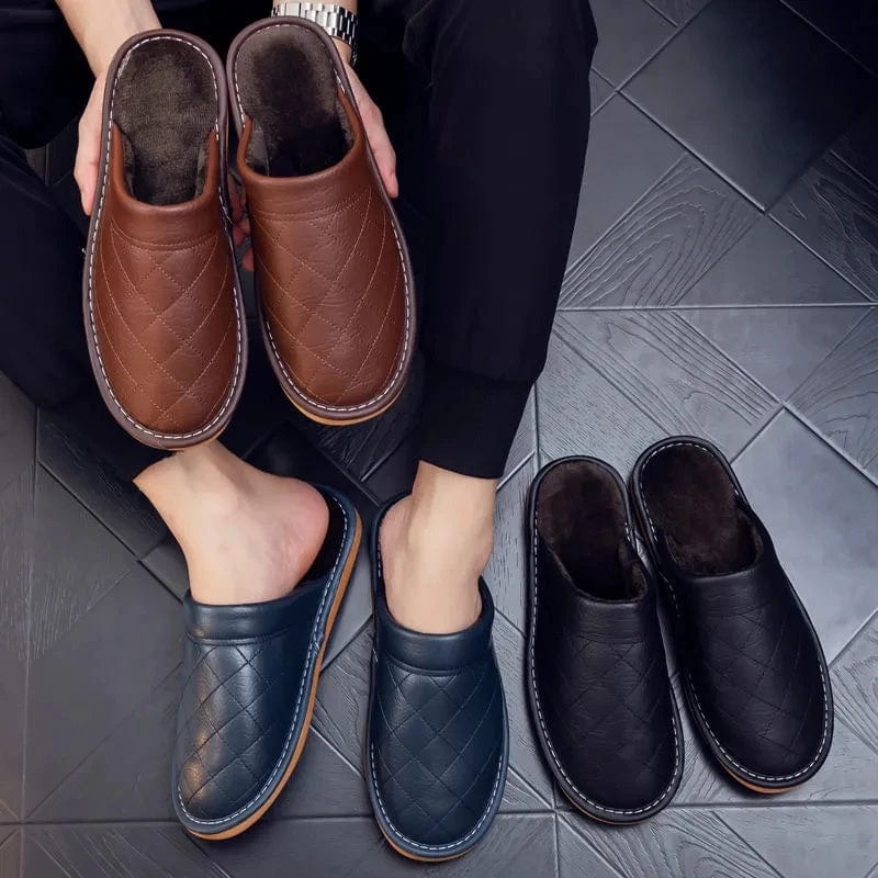 Chaussons en Cuir Polaire Luxe