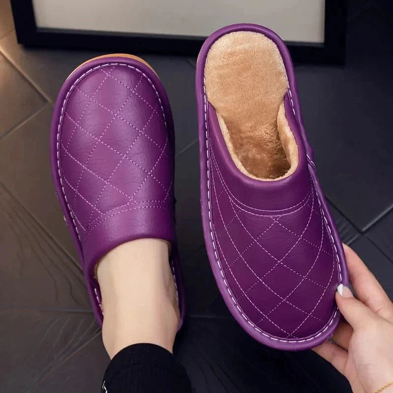 Chaussons en Cuir Polaire Luxe