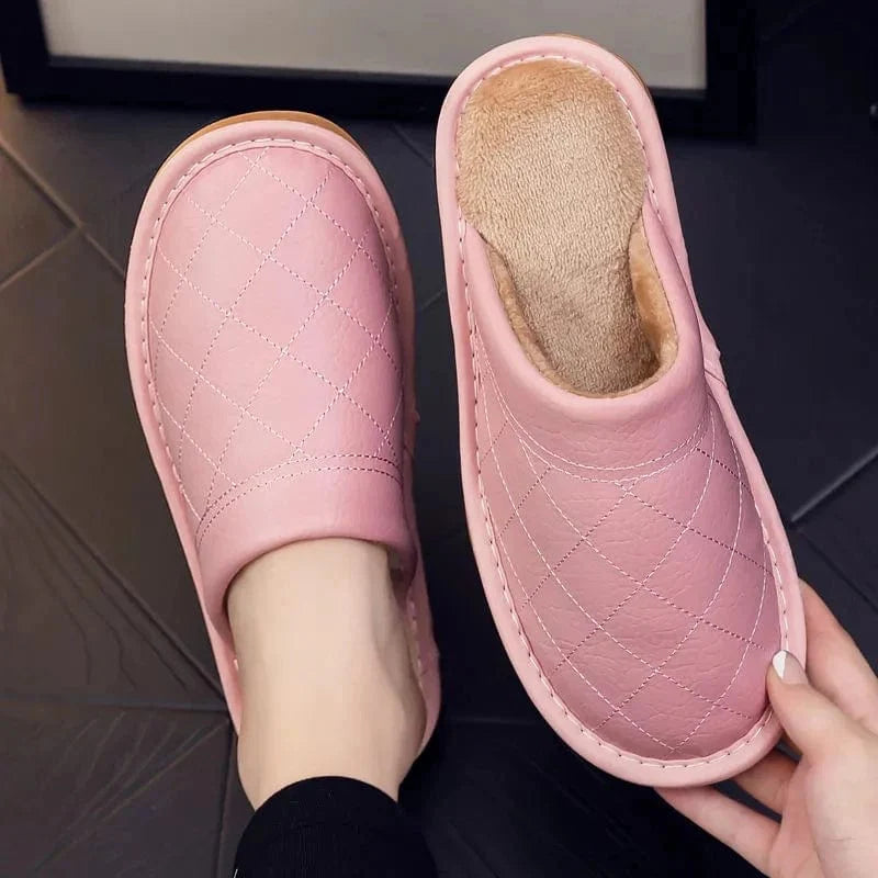 Chaussons en Cuir Polaire Luxe