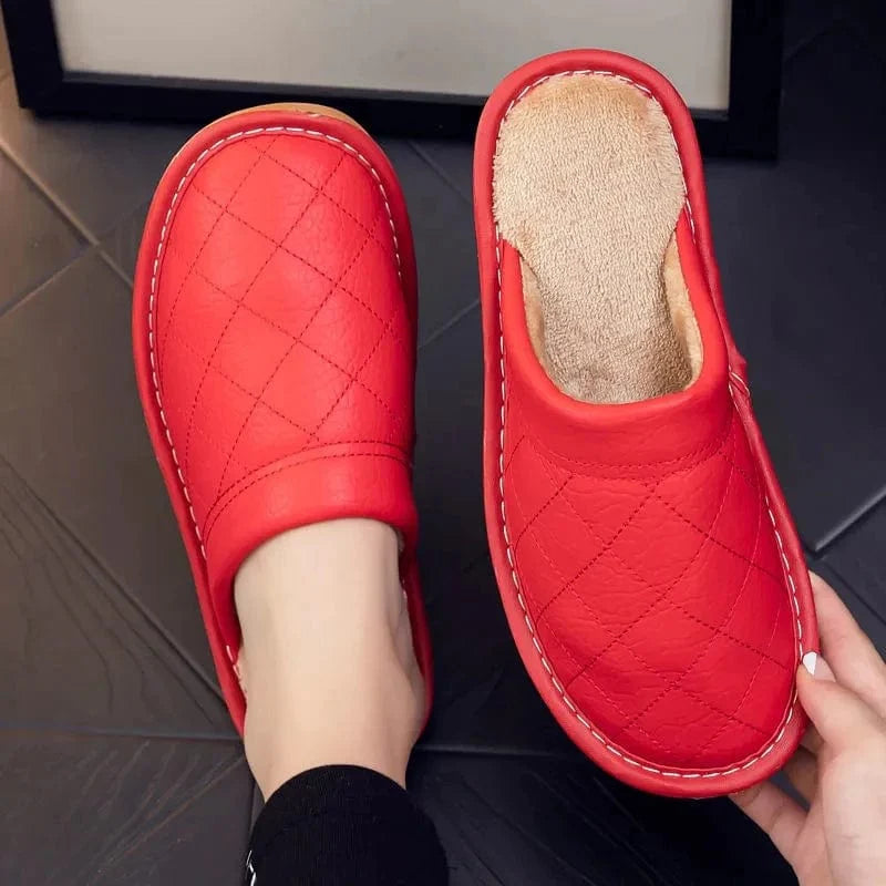 Chaussons en Cuir Polaire Luxe