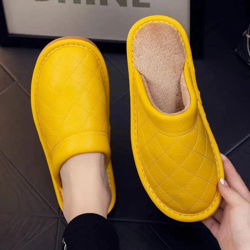 Chaussons en Cuir Polaire Luxe