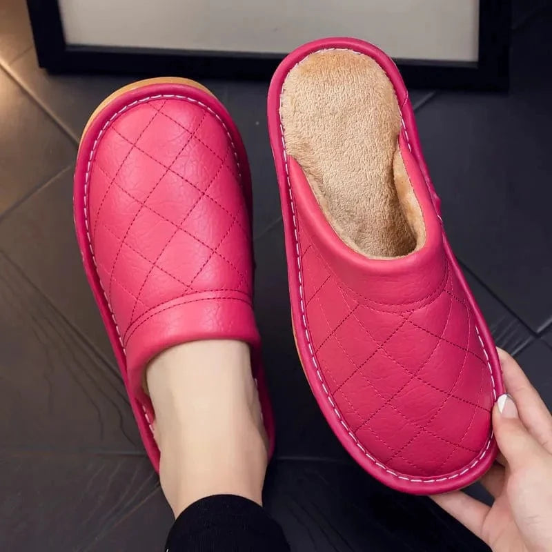 Chaussons en Cuir Polaire Luxe