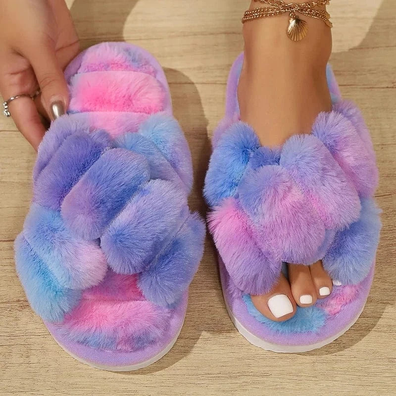 Chaussons Femme Élégance en Fourrure