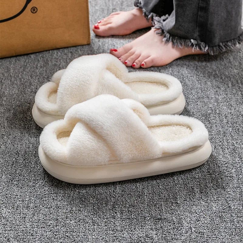 Chaussons Fluffy en Fourrure Douillette