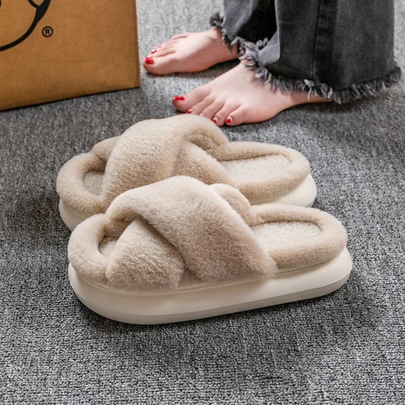 Chaussons Fluffy en Fourrure Douillette