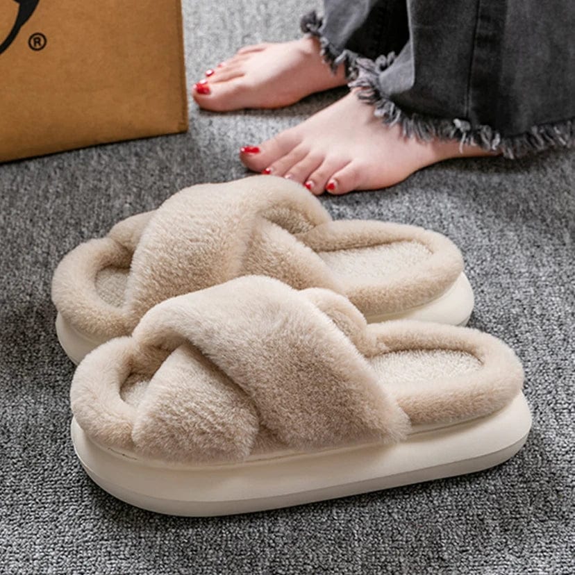 Chaussons Fluffy en Fourrure Douillette