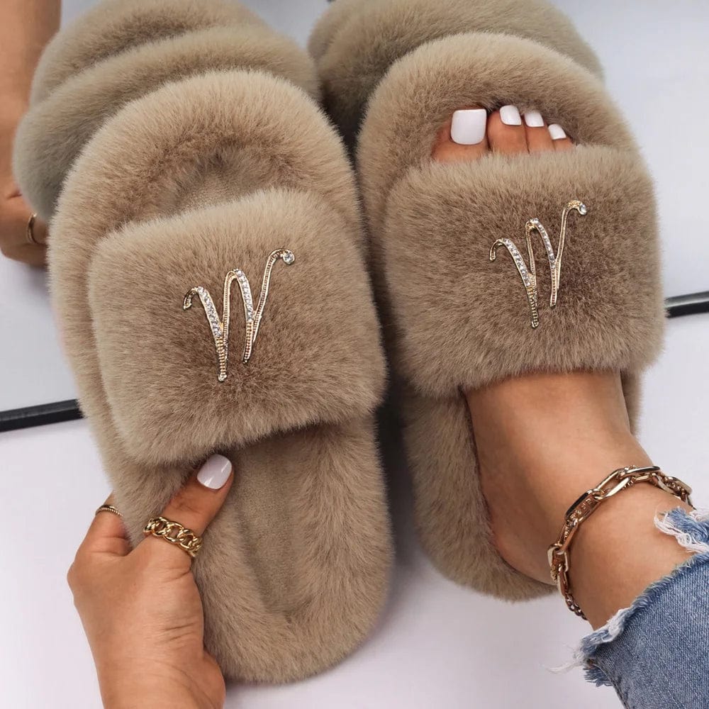 Chaussons Fourrure Ouverte Luxe
