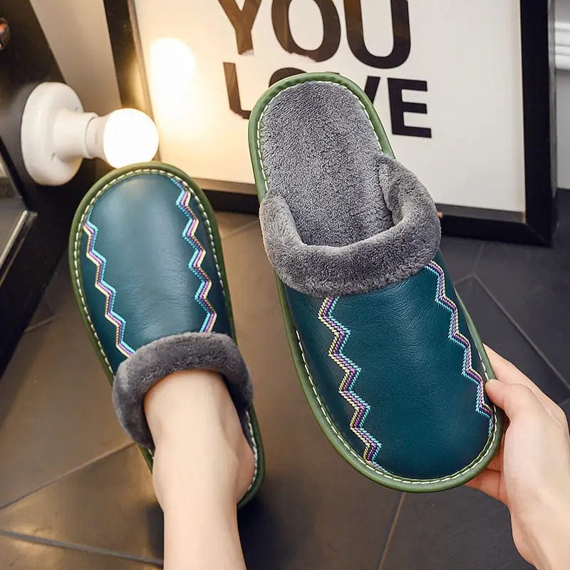 Chaussons Polaires Luxe en Cuir