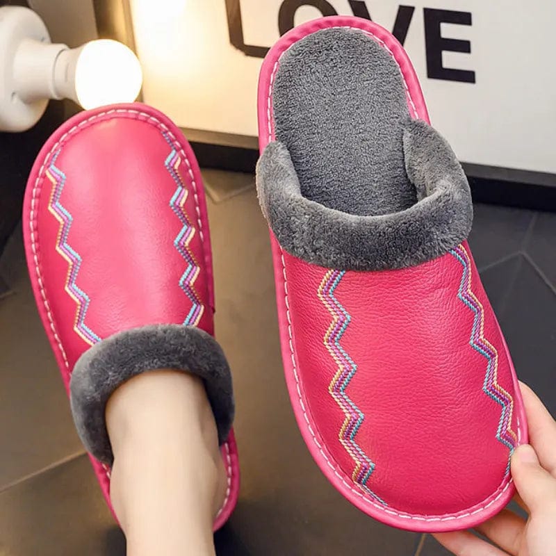 Chaussons Polaires Luxe en Cuir