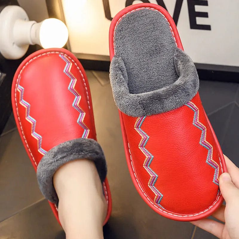 Chaussons Polaires Luxe en Cuir