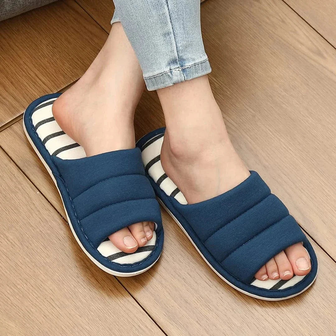 Chaussons Femme Luxe | Coton Ouvert Élégant