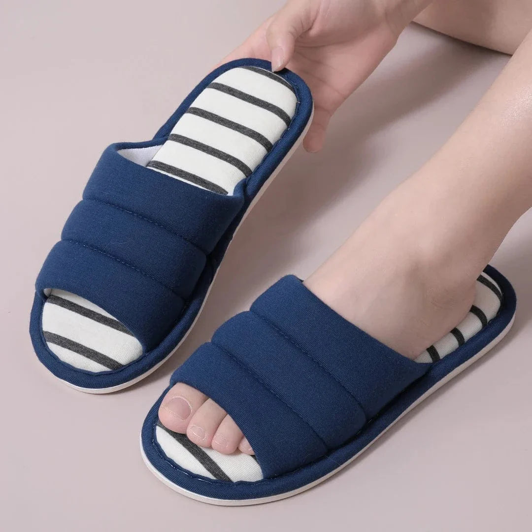 Chaussons Femme Luxe | Coton Ouvert Élégant