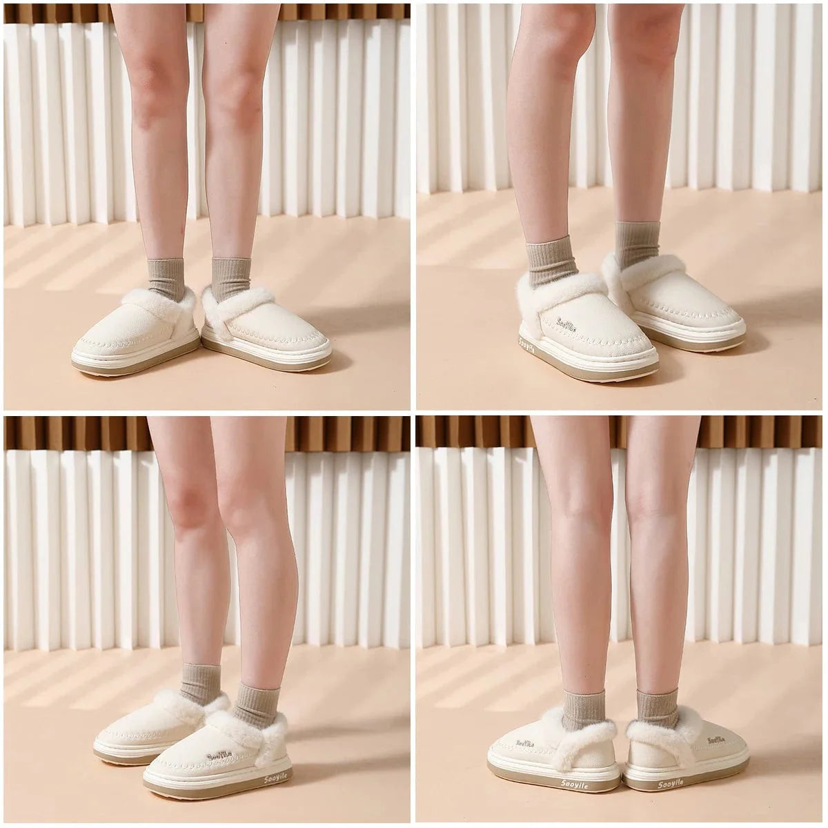 Pantoufles en Cuir Élégantes pour l'Hiver