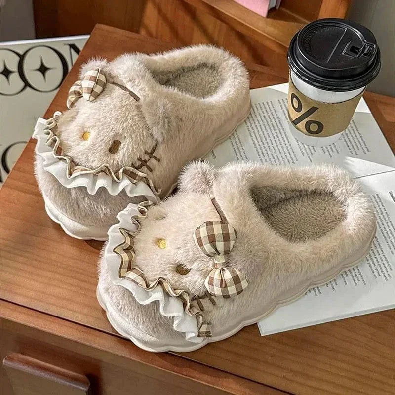 Chaussons Femme Hiver | Mignon Chat en Peluche