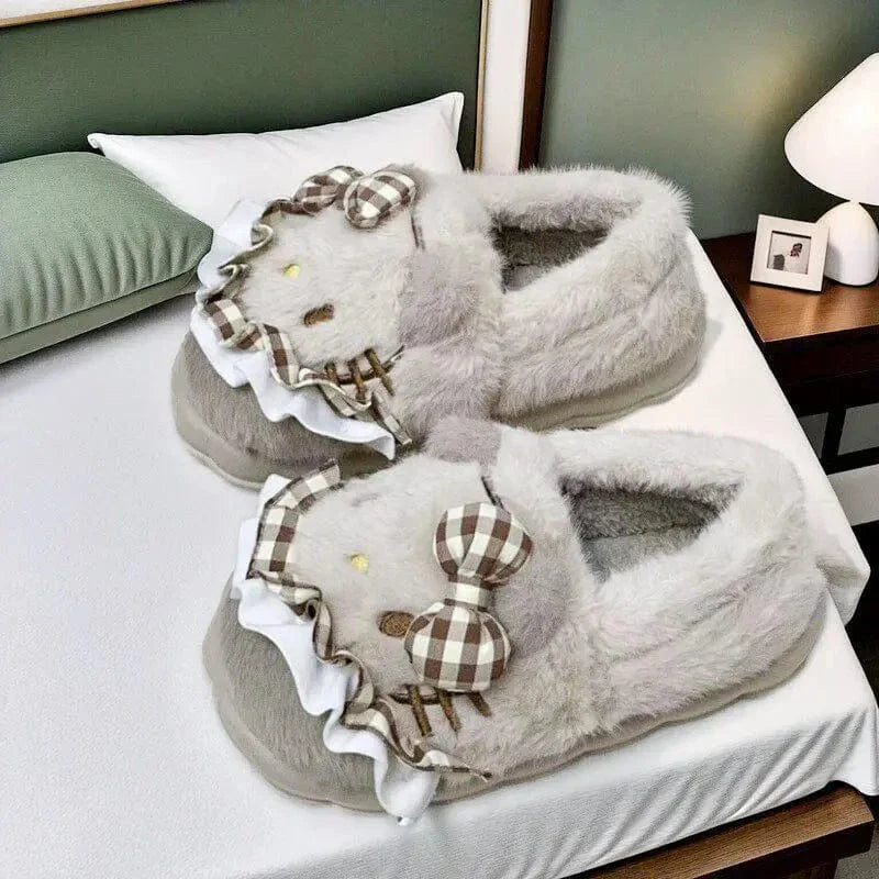 Chaussons Femme Hiver | Mignon Chat en Peluche