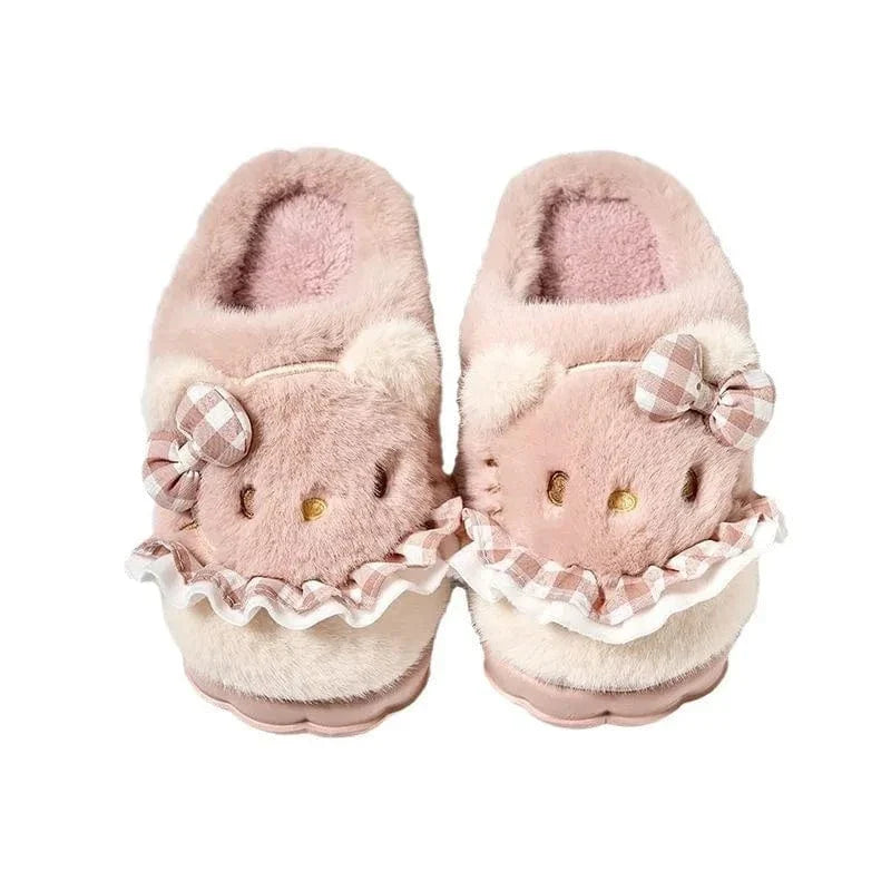 Chaussons Femme Hiver | Mignon Chat en Peluche