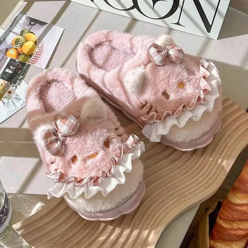 Chaussons Femme Hiver | Mignon Chat en Peluche