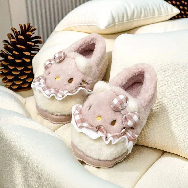 Chaussons Femme Hiver | Mignon Chat en Peluche
