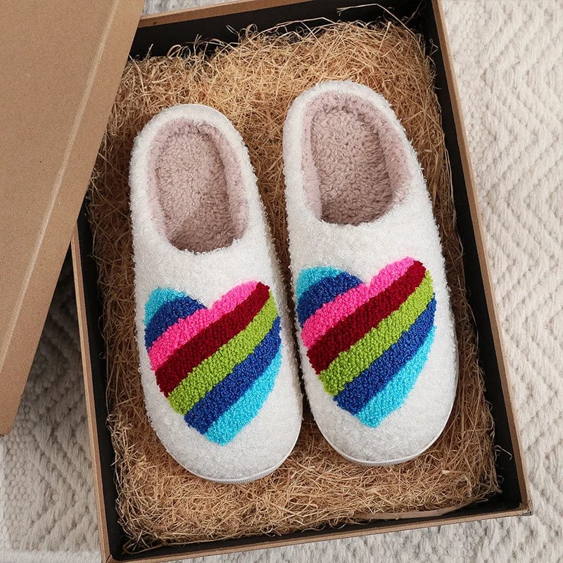 Chaussons Cœur Arc-en-Ciel Éclatant