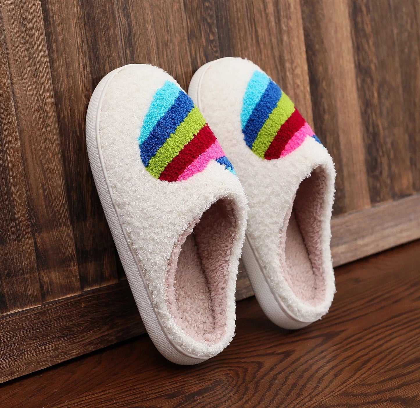 Chaussons Cœur Arc-en-Ciel Éclatant