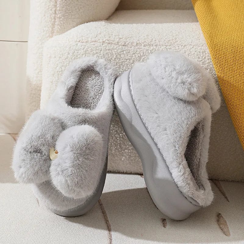 Chaussons Compensés en Fourrure Élégance