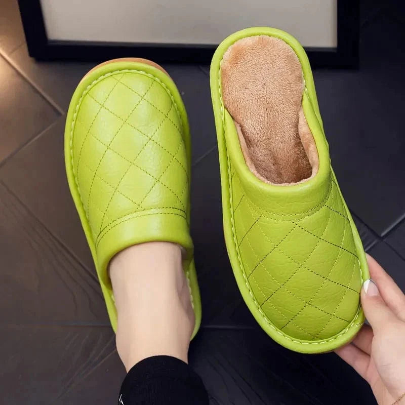 Chaussons en Cuir Polaire Luxe