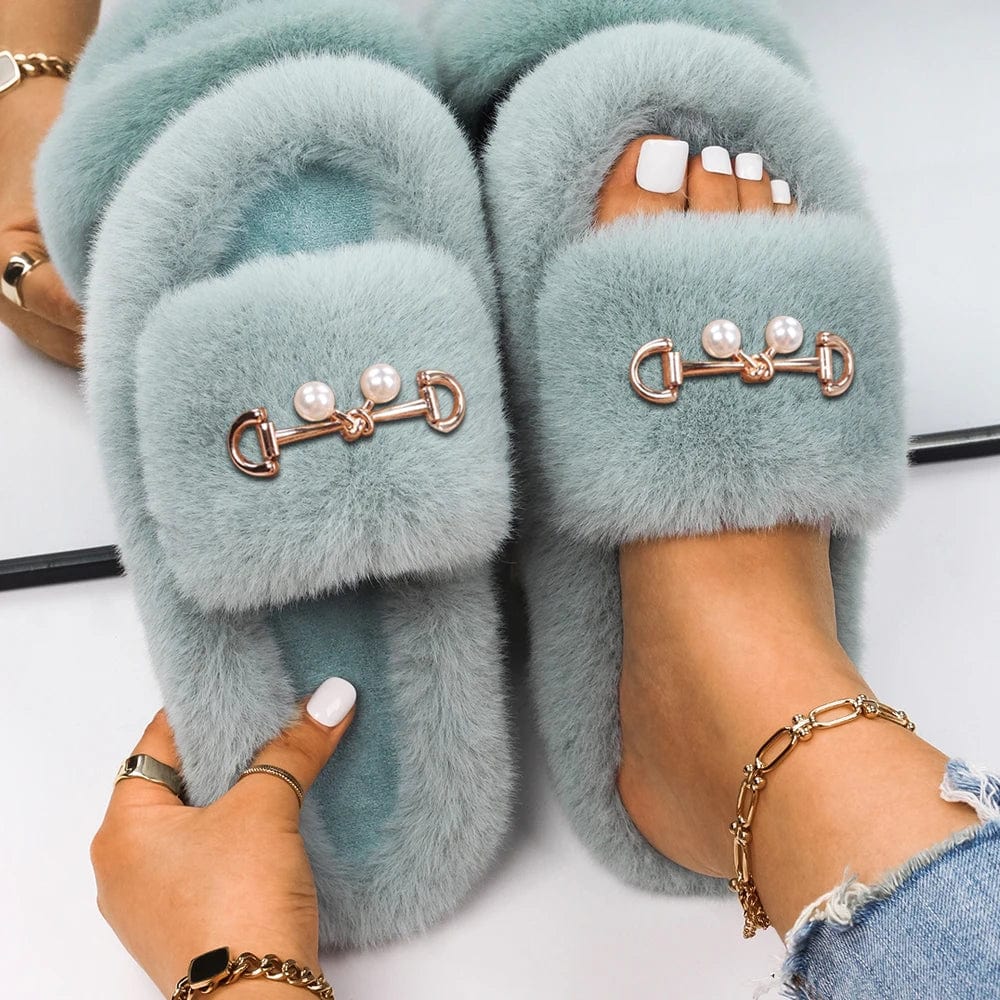 Chaussons Fourrure Ouverte Luxe