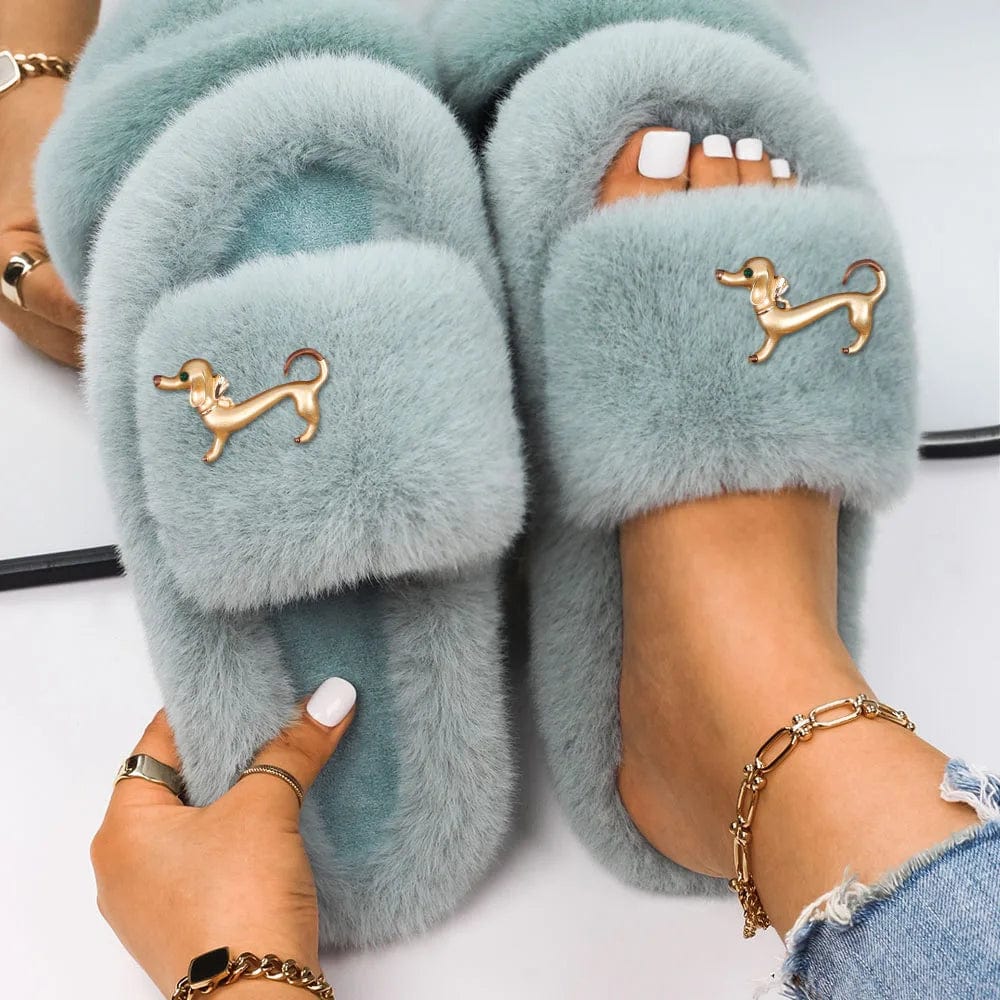 Chaussons Fourrure Ouverte Luxe