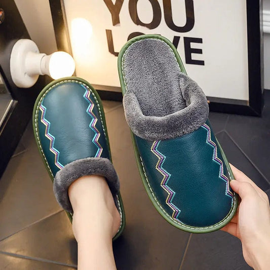 Chaussons Polaires Luxe en Cuir