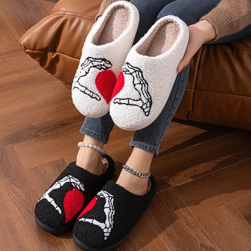 Chaussons Squelette Coeur Éclatant