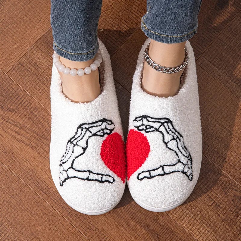 Chaussons Squelette Coeur Éclatant
