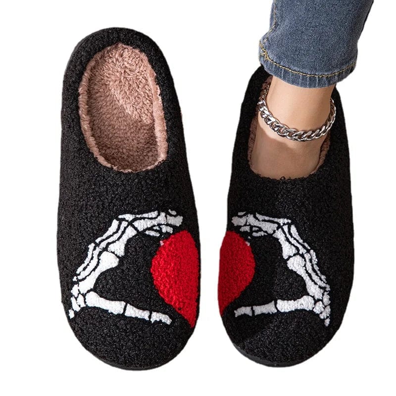 Chaussons Squelette Coeur Éclatant