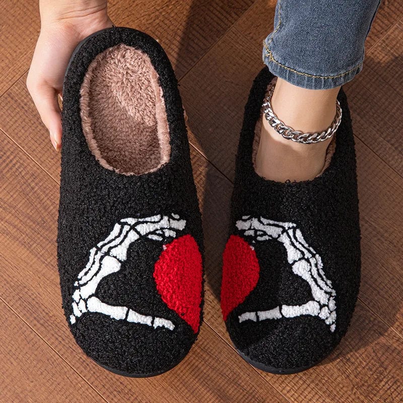 Chaussons Squelette Coeur Éclatant