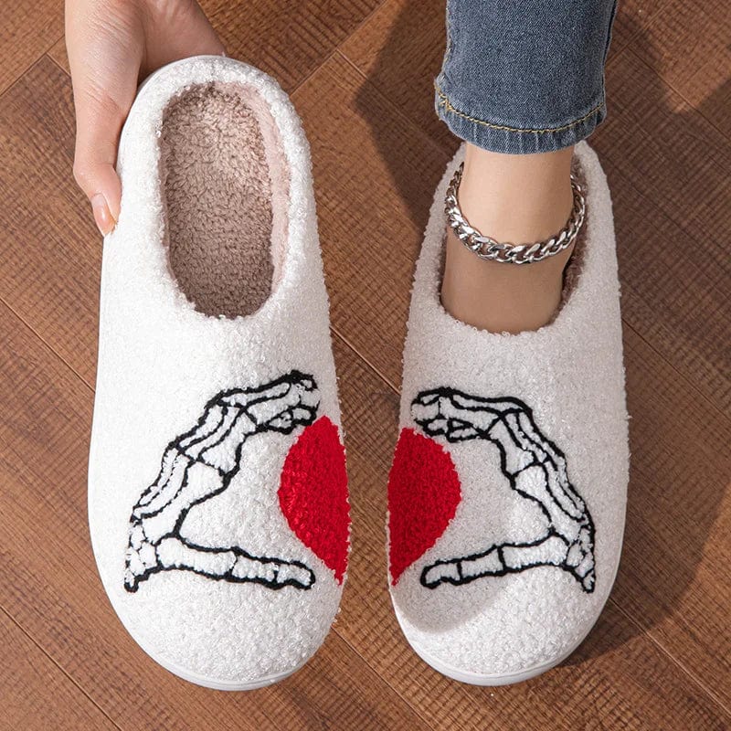 Chaussons Squelette Coeur Éclatant