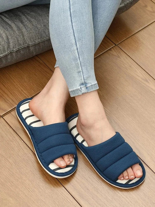 Chaussons Femme Luxe | Coton Ouvert Élégant