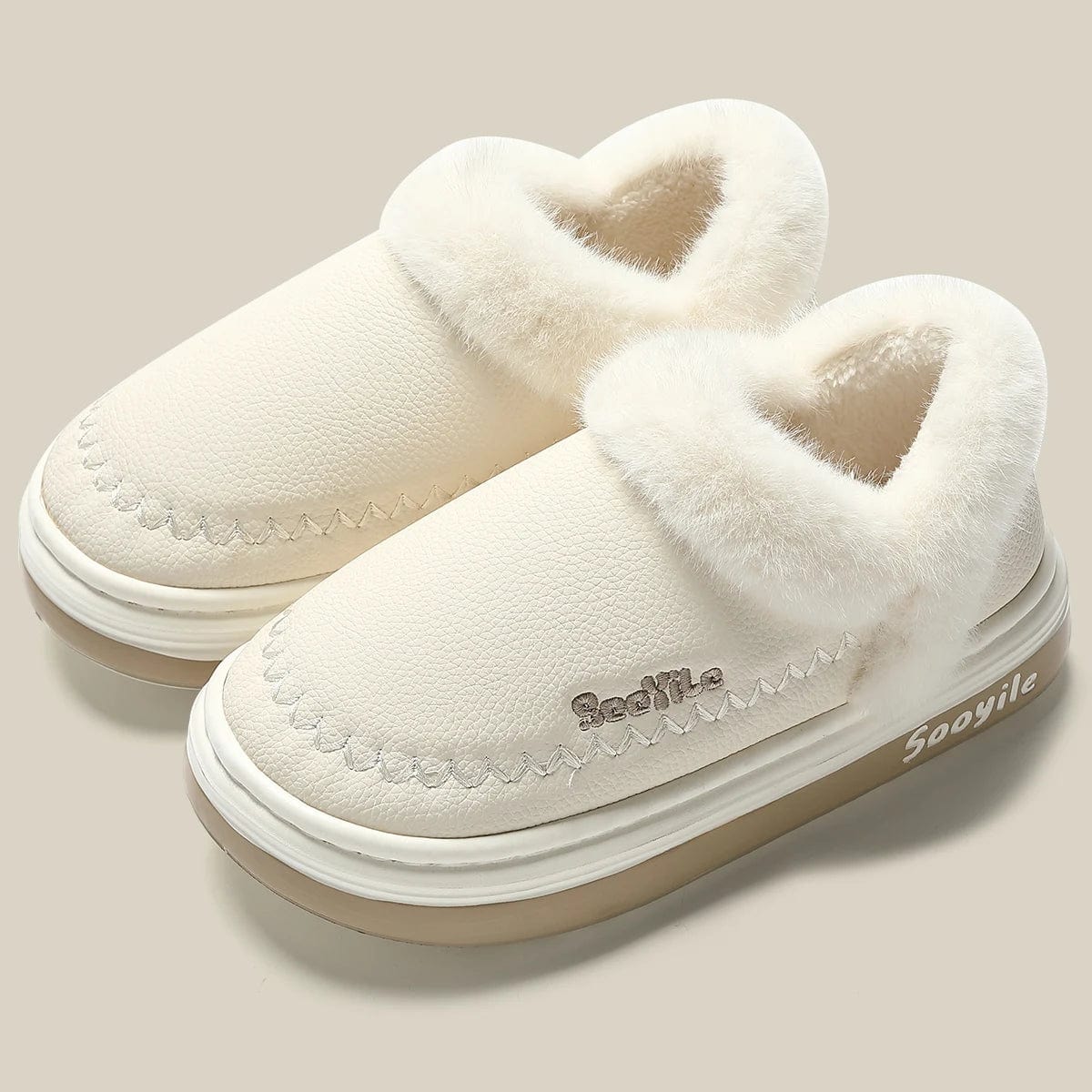 Pantoufles en Cuir Élégantes pour l'Hiver