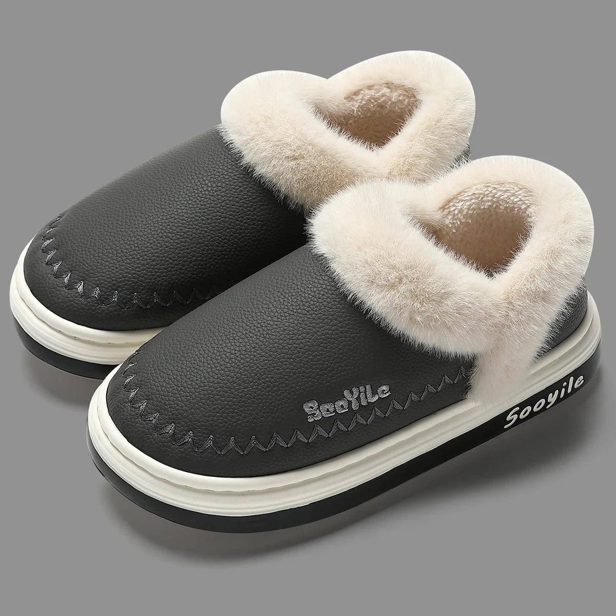 Pantoufles en Cuir Élégantes pour l'Hiver
