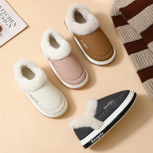 Pantoufles en Cuir Élégantes pour l'Hiver